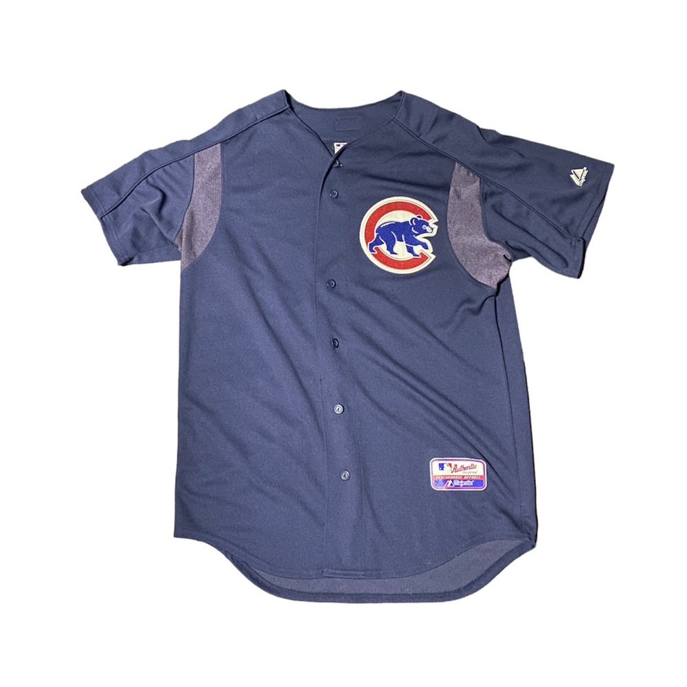 Authentic Men's Chicago Cubs Alternate Jersey Navy Size M
